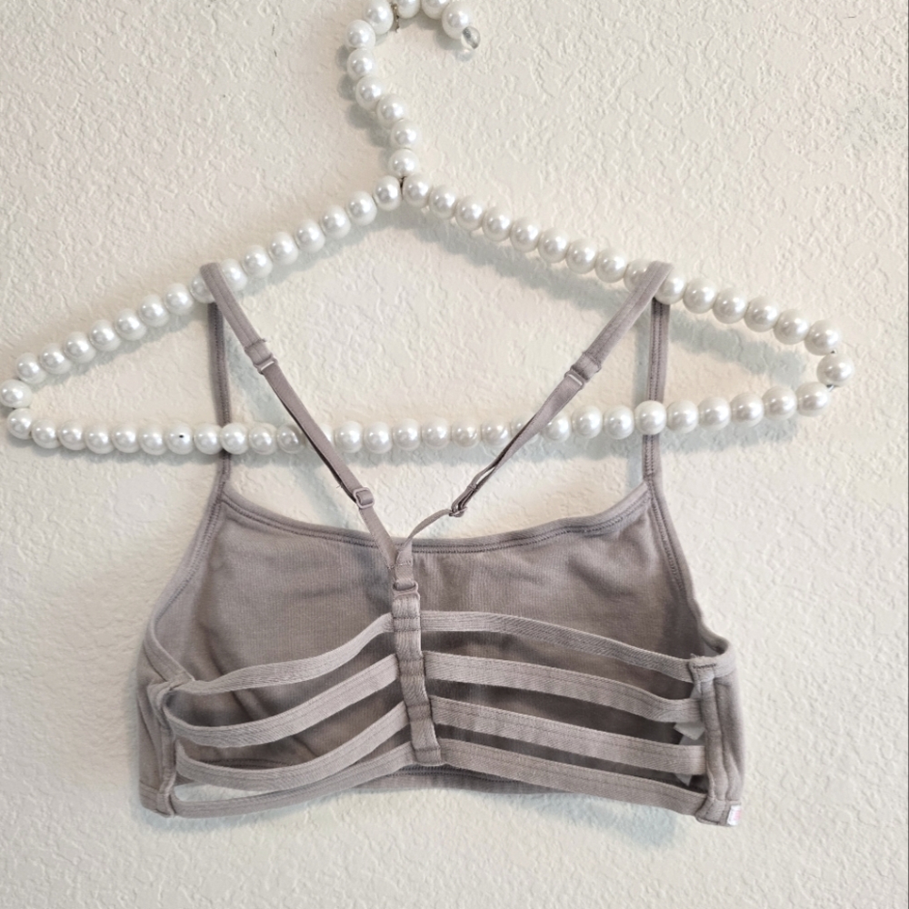 PINK Gray Strappy Bralette